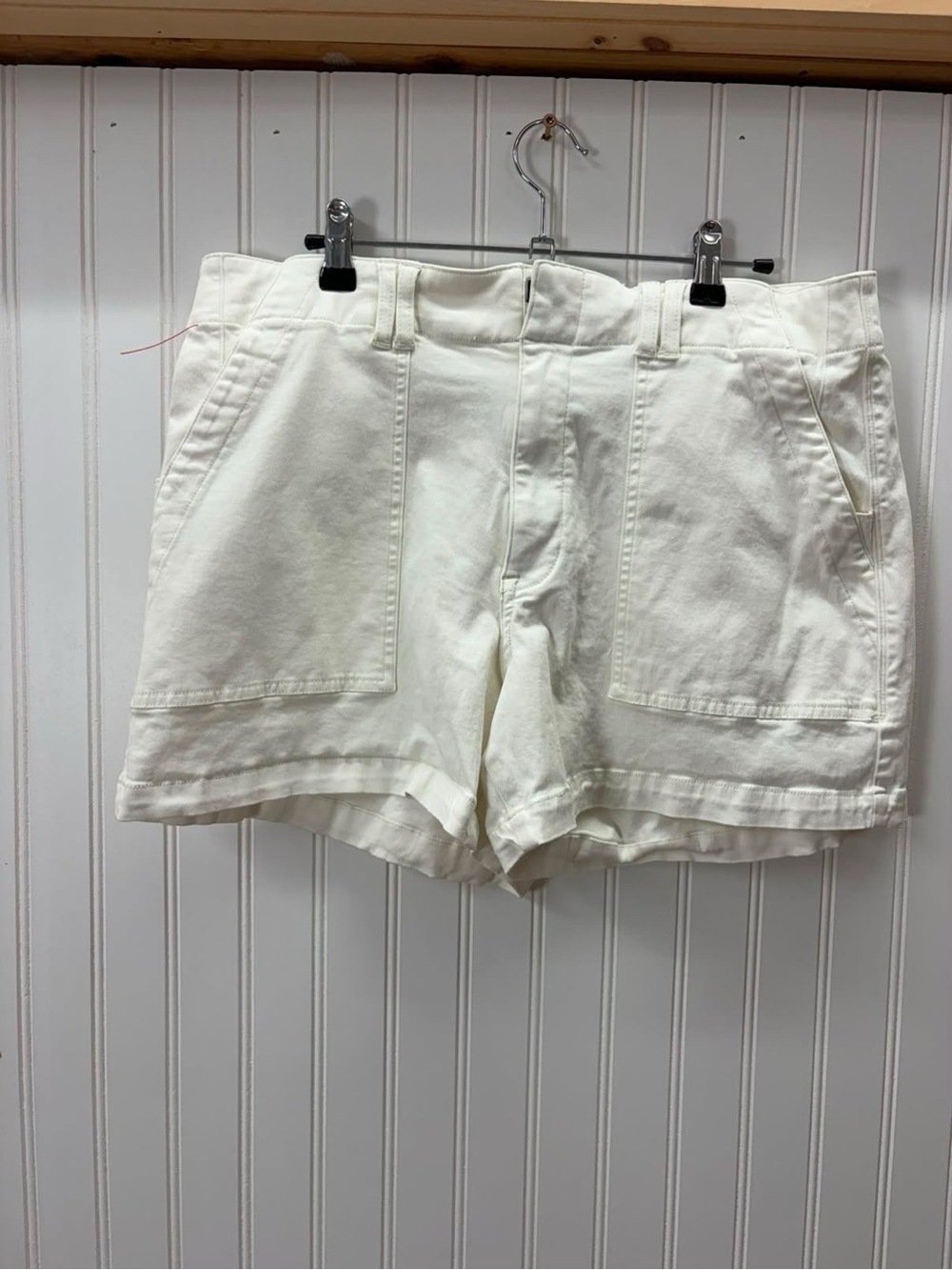 pistola White coastal summer High-Rise Utility Jean Shorts